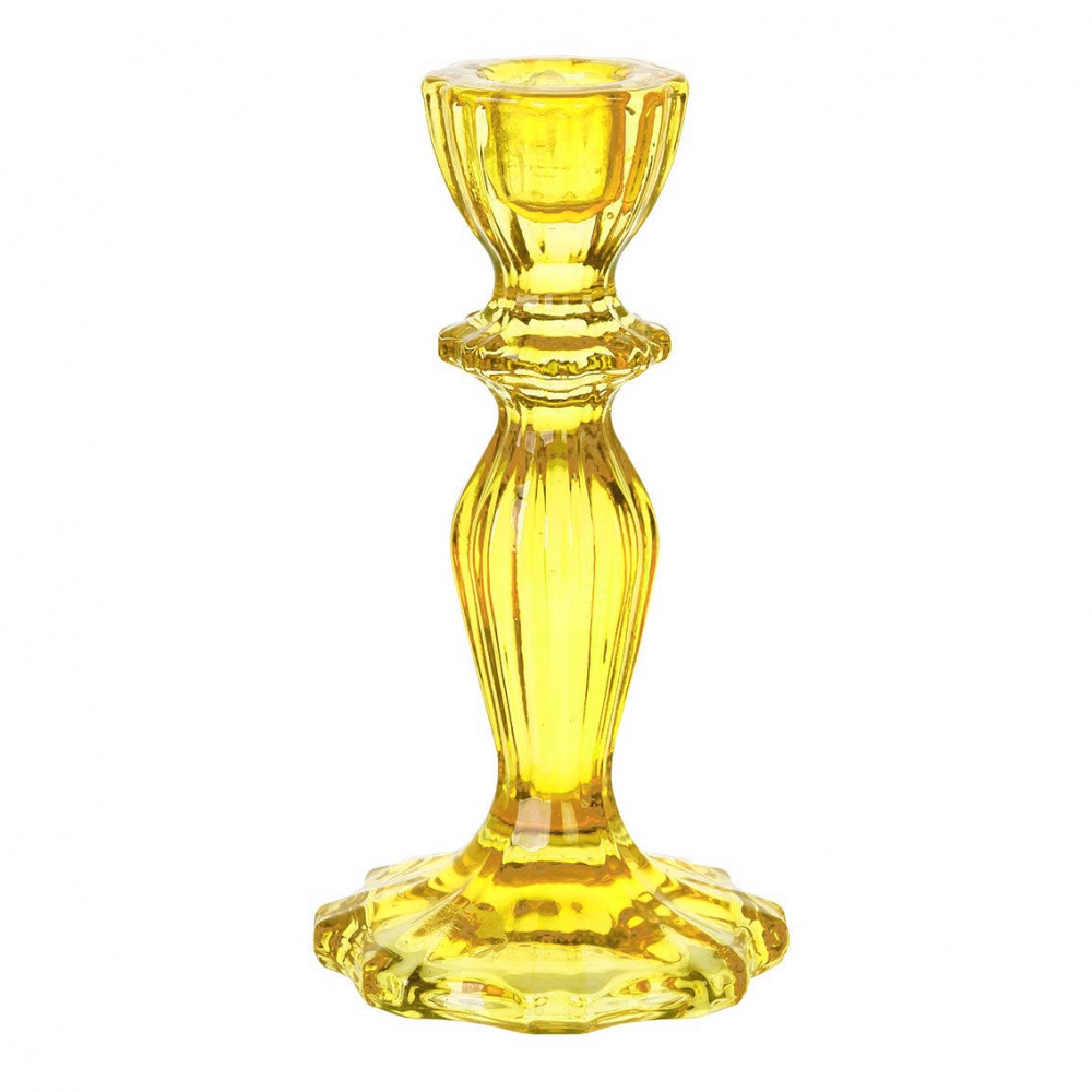 Yellow Glass Candle Holder by Talking Tables