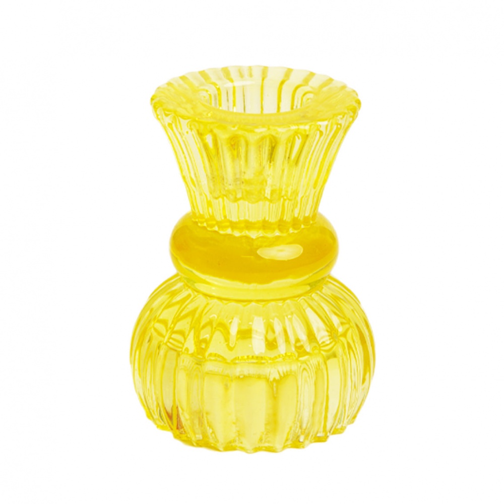 Small Yellow Glass Candle Holder by Talking Tables