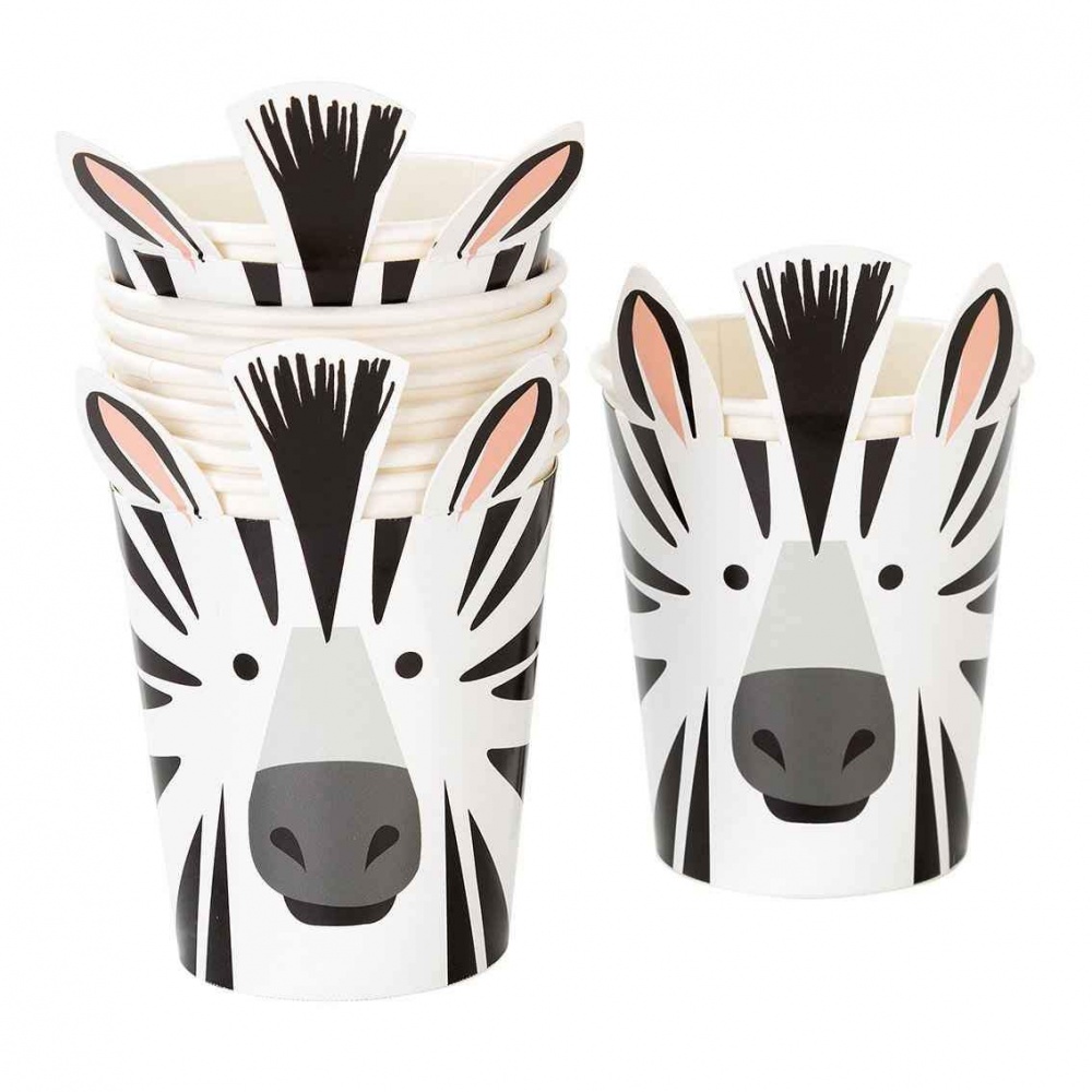 Party Animal Zebra Paper Cups By Talking Tables - Vibrant Home