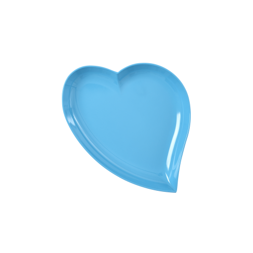 Blue Heart Shaped Melamine Plates By Rice Vibrant Home