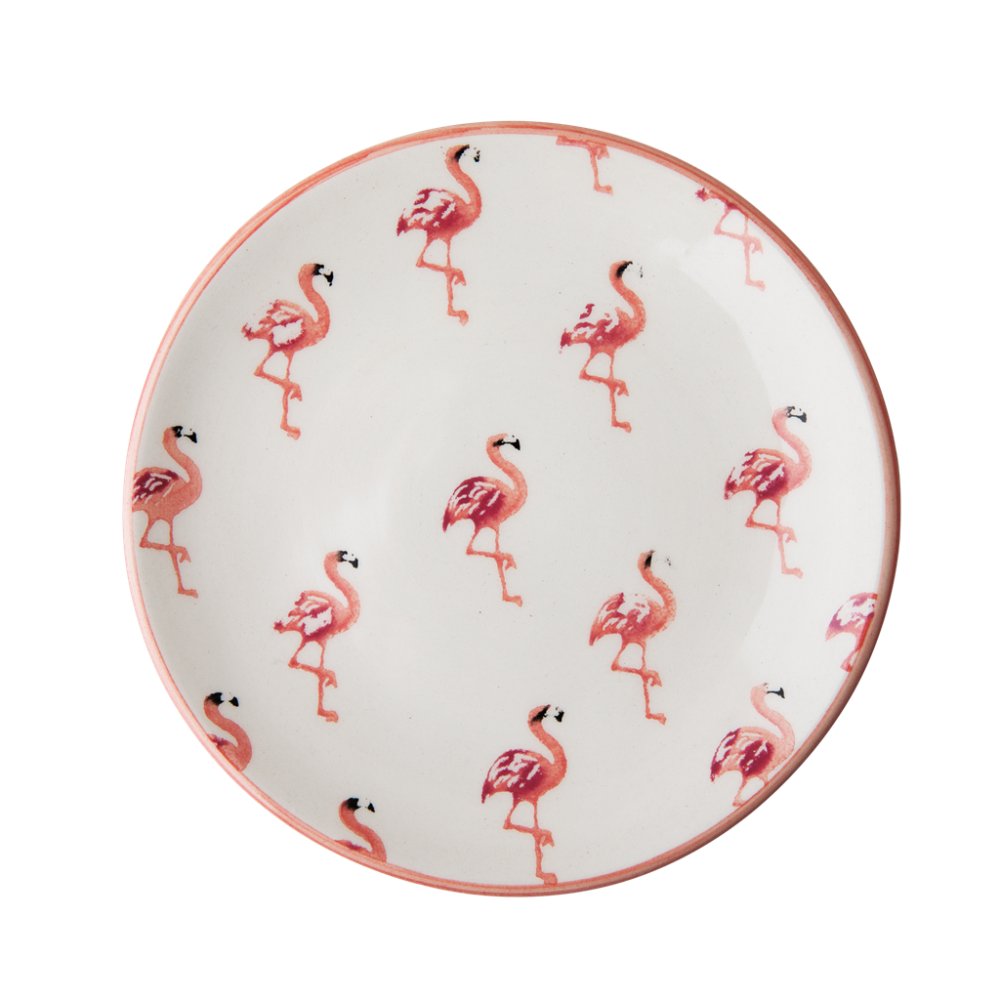 Ceramic Lunch Plate Flamingo Print By Rice DK - Vibrant Home