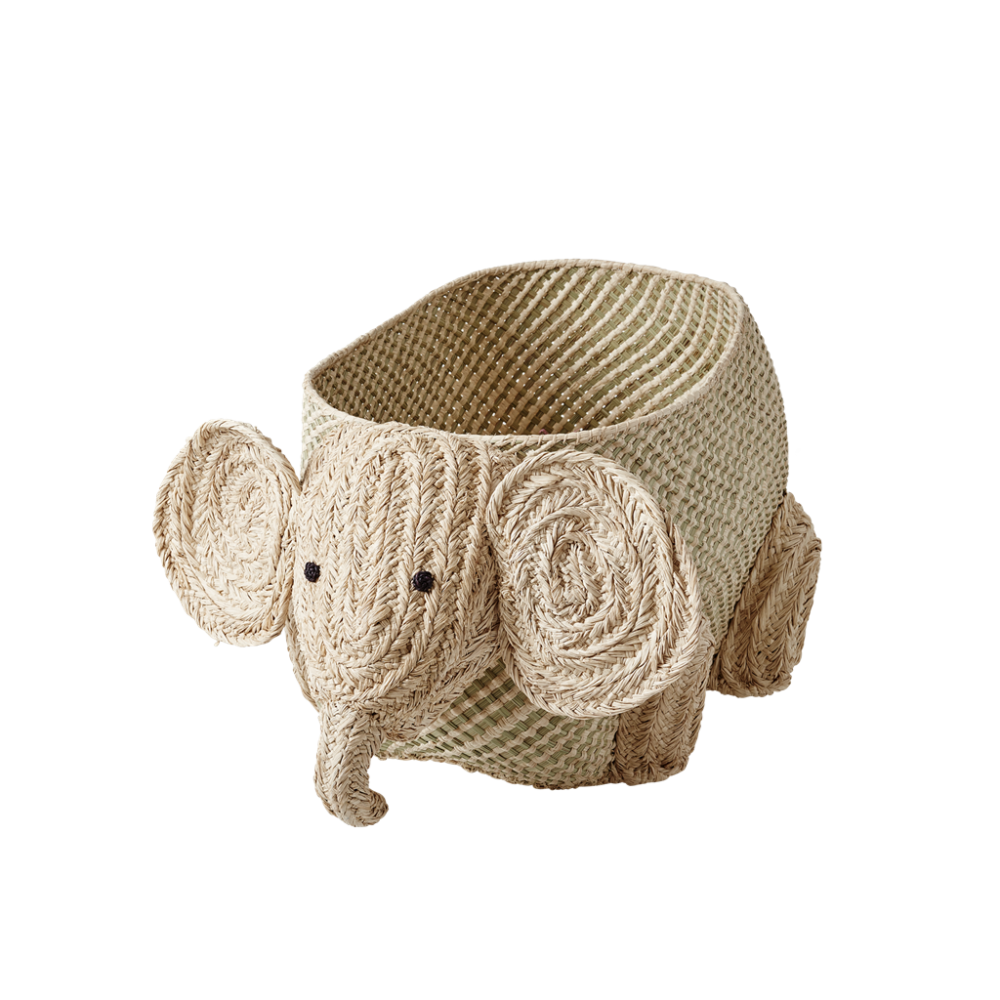 elephant shape kids raffia storage basket rice dk vibrant home elephant shape