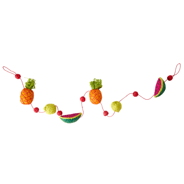 Raffia Tropical Fruits Garland By Rice DK Vibrant Home