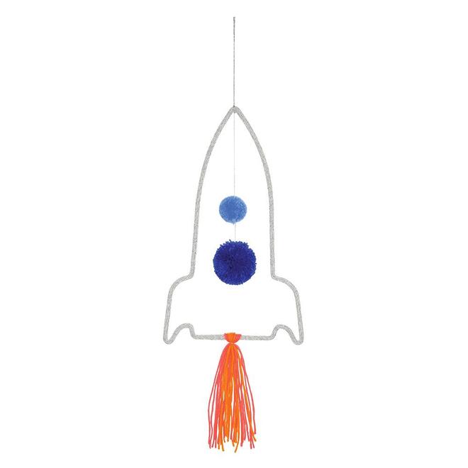 Hanging Wool Wrapped Wire Rocket Mobile By Meri Meri - Vibrant Home