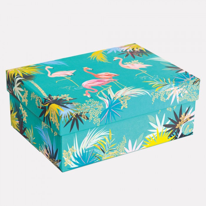Green Flamingo Print Sara Miller London Gift Box Vibrant Home