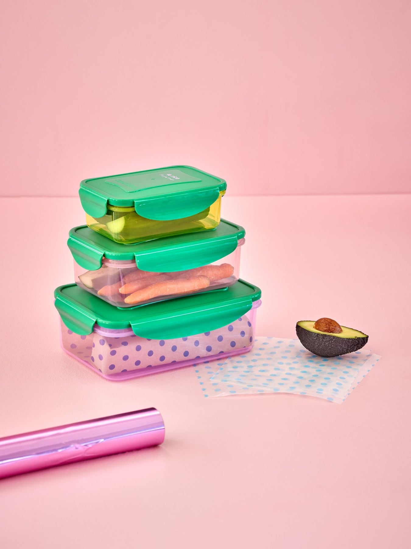 Three Ractangular Box In Potrate Set of 3 Rectangular Food Storage Boxes By Rice - Vibrant Home