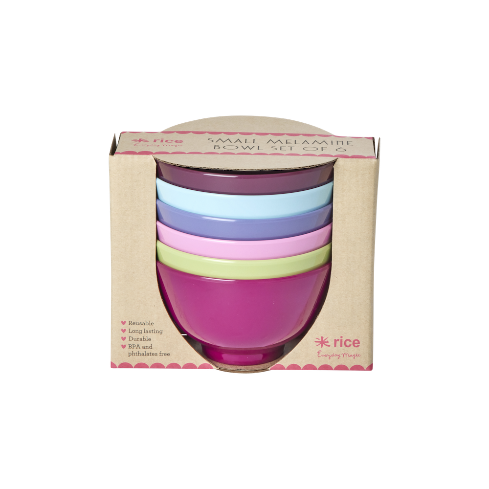 Set of 6 Small Melamine Bowls Rice DK VIVA LA VIDA Colours Vibrant Home