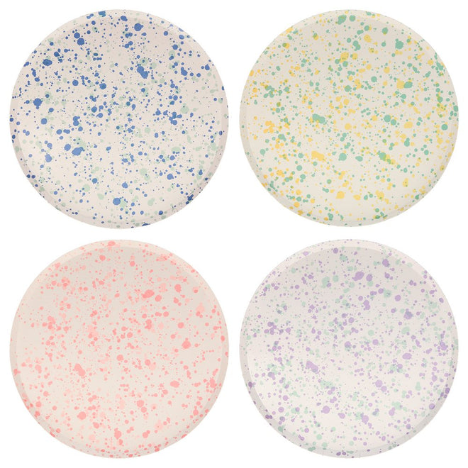 Speckled Print Paper Dinner Plates Set of 8 Meri Meri Vibrant Home