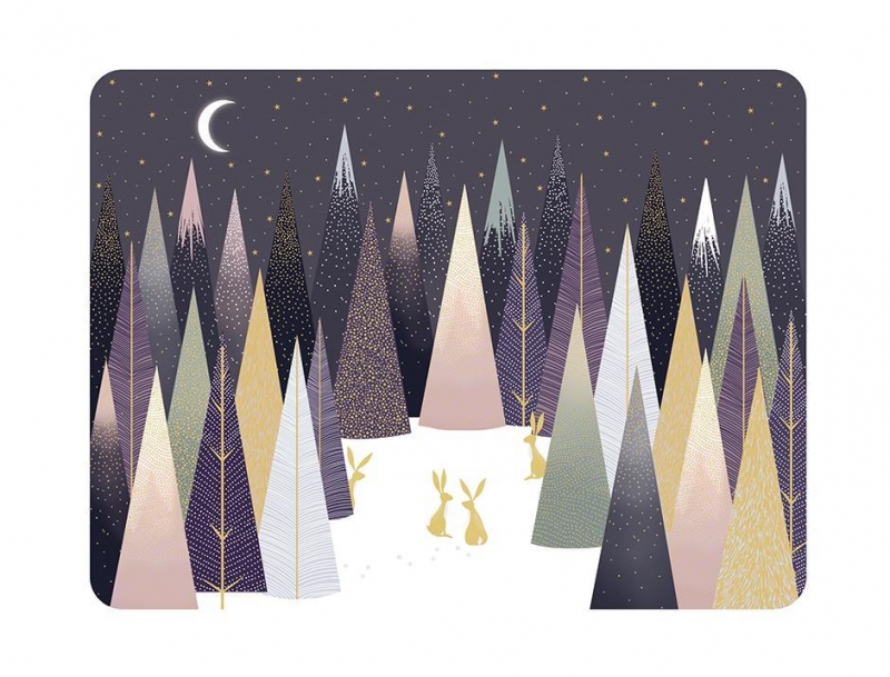 Set of 4 Placemats Frosted Pine Print Sara Miller Vibrant Home