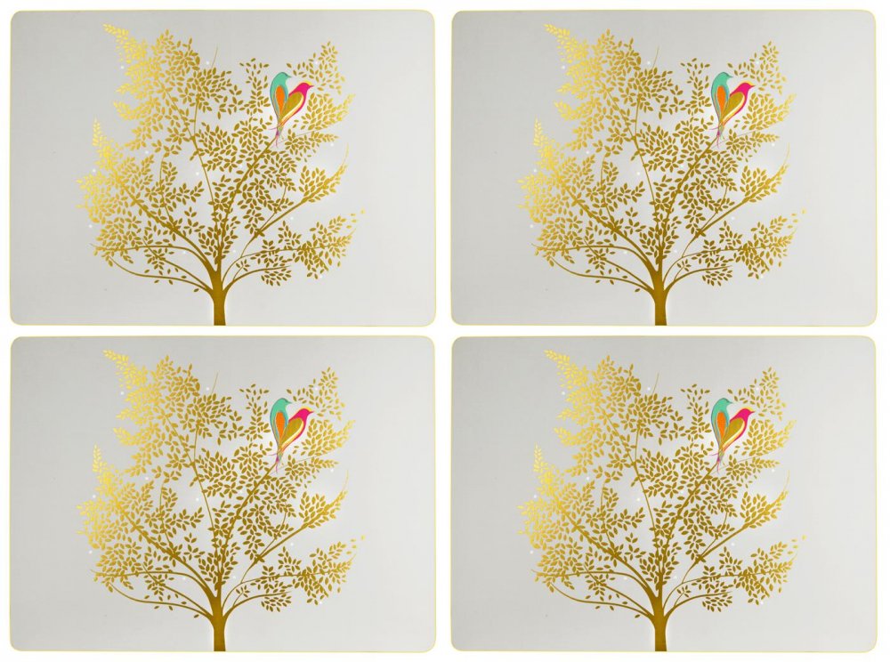 Set of 4 Large Placemats Songbird Print Sara Miller