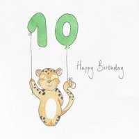 Happy 10th Birthday Card by Feather and Hare
