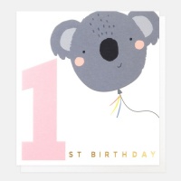 1st Birthday Card for a Girl by Caroline Gardner