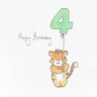 Happy 4th Birthday Card by Feather and Hare