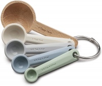 Set of 5 Silicone & Wood Measuring Spoons By CKS Zeal