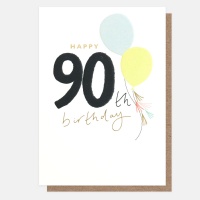 90th Birthday Card with Balloons By Caroline Gardner