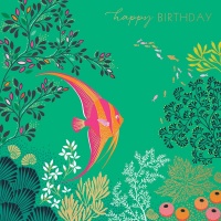 Angel Fish Happy Birthday Card By Sara Miller London