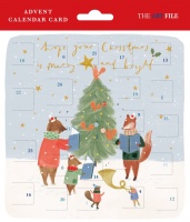 Animals and Christmas Tree Advent Calendar Card By The Art File