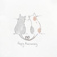 Happy Anniversary Cat Card By Feather and Hare