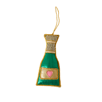 Champagne Shaped Beaded Hanging Ornament Rice DK