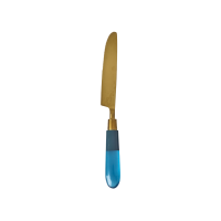 Blue Knife Brass Look Resin Handle By Rice