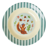 Happy Forest Blue Squirrel Print Kids Melamine Bowl Rice DK