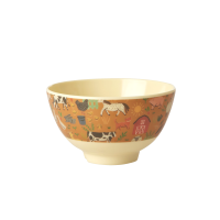 Brown Farm Print Small Melamine Bowl Rice DK