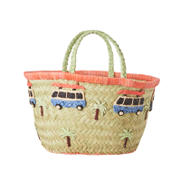 Camper Van Theme Small Raffia Storage Basket By Rice DK