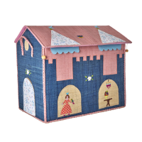 Princess Castle Theme Large Raffia Toy Storage Basket Rice DK