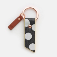 Charcoal Spot Print Tab Keyring By Caroline Gardner