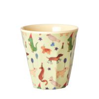 Party Animal Green Print Kids Small Melamine Cup Rice DK