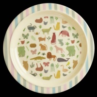 Sweet Jungle Animal Print Kids Melamine Plate Rice DK