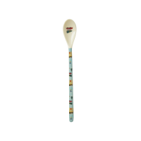 Christmas Happy Holiday Print Long Handle Melamine Latte Spoons Rice DK