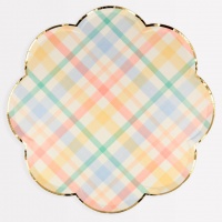 Check Print Paper Dinner Plates Set of 8 Meri Meri