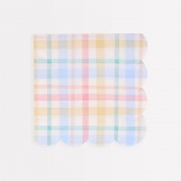 Pastel Check Print Large Paper Napkins By Meri Meri