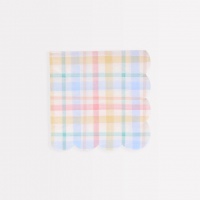 Pastel Check Print Small Paper Napkins Set of 16 Meri Meri