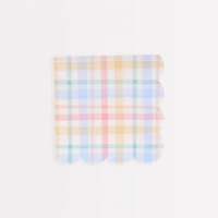 Pastel Check Print Small Paper Napkins Set of 16 Meri Meri