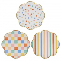 Colourful Pattern Print Paper Dinner Plates By Meri Meri
