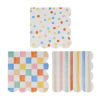 Colourful Pattern Print Large Paper Napkins By Meri Meri