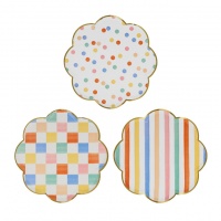 Colourful Pattern Print Paper Side Plates By Meri Meri