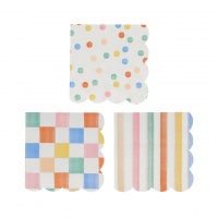 Colourful Pattern Print Small Paper Napkins By Meri Meri