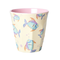 Cream Fish Print Melamine Cup By Rice DK
