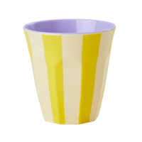 Cream with Yellow Stripes Print Melamine Cup By Rice DK