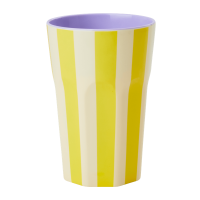 Cream with Yellow Stripes Print Melamine Tall Cup By Rice DK