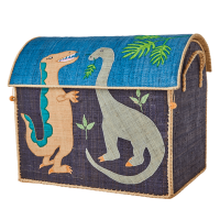 Dinosaur Raffia Toy Storage Large Basket Rice DK