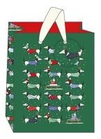 Dog Christmas Print Medium Gift Bag By The Art File