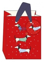 Dog Christmas Print Small Gift Bag By The Art File