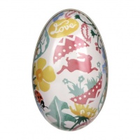 Easter Rabbit Print Egg Shaped Tin By Emma Bridgewater