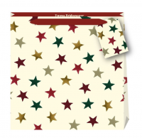 Red, Gold, Green Star Print Medium Gift Bag Emma Bridgewater