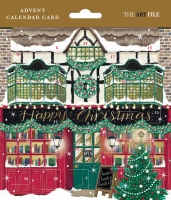 Festive Street Christmas Advent Calendar Card By The Art File