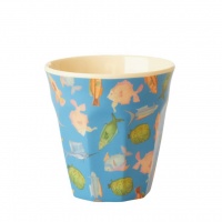 Blue Fish Print Small Melamine Cup By Rice DK